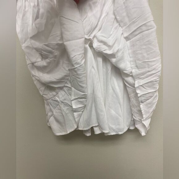 Trixxi White Bodice Embroidered Floral V Neck Cupcake Dress SZ L - Picture 7 of 8